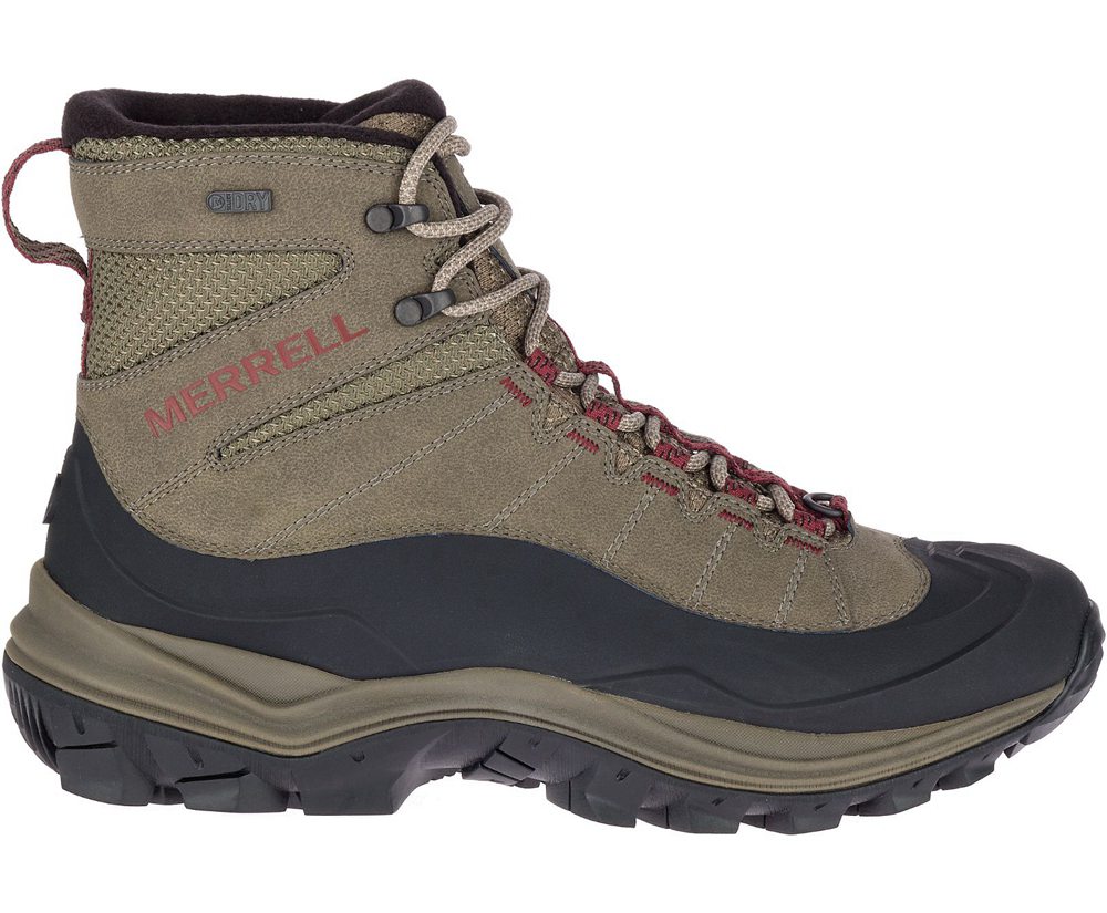 Kozaki Merrell Męskie Brązowe - Thermo Chill Mid Shell Waterproof - 491726-PNO